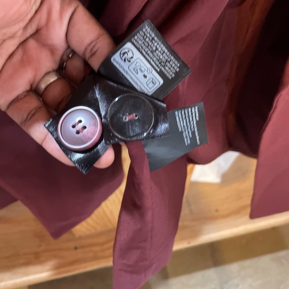 H&M Oversized Maroon double breasted Blazer Structured Shoulders - Picture 4 of 7